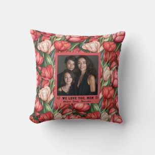 Tulip Botanical First Time Mum New Mum Vintage Cushion
