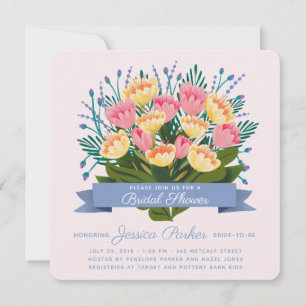 Tulip Bouquet Bridal Shower Invitation