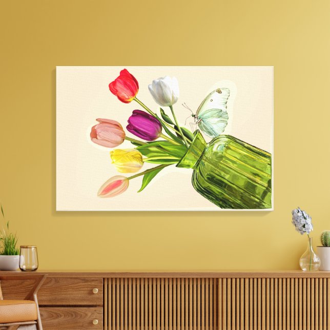 tulip bouquet canvas print (Insitu(LivingRoom))