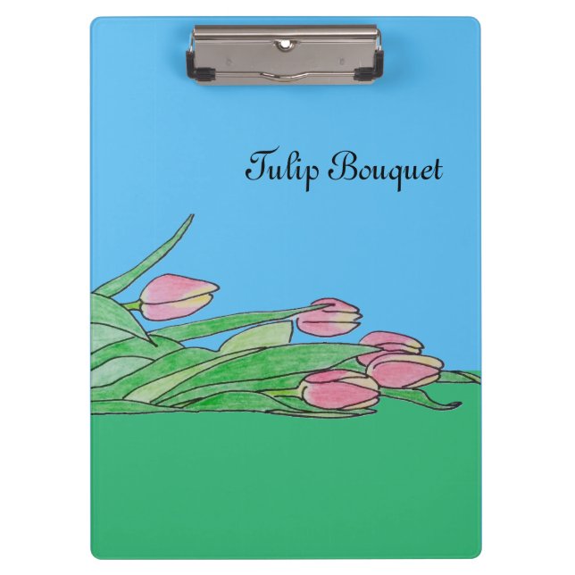 Tulip Bouquet Laying Down  Clipboard (Front)