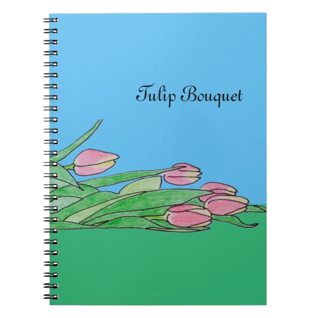Tulip Bouquet Laying Down  Notebook (Front)