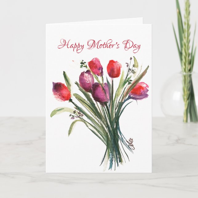 Tulip Bouquet Mother's Day Card (Front)