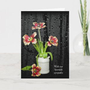 tulip bouquet with raindrops sympathy card