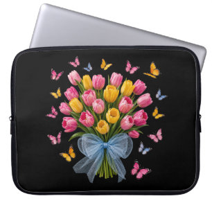 Tulip & Butterflies Elegance Laptop Sleeve
