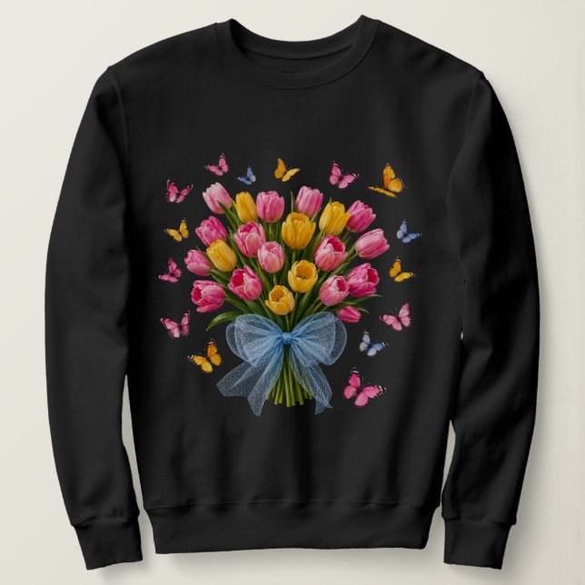 Tulip & Butterflies Sweatshirt  (Design Front)