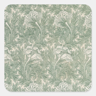 Tulip by William Morris, Vintage Floral Art Square Sticker