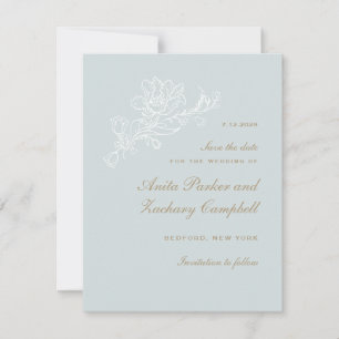 Tulip Cascade Pale Blue Save The Date
