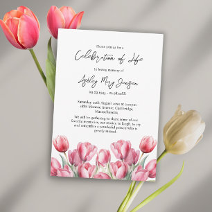 Tulip Celebration of Life Funeral Invitation