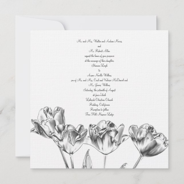 Tulip Chrome Wedding Invitation (Front)