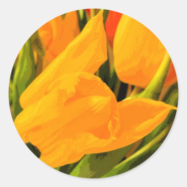 Tulip Classic Round Sticker (Front)