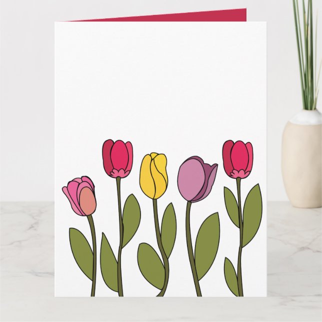 Tulip Colourful Floral Tulip Card (Front)