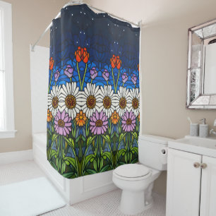 Tulip Daisies Flower Floral Nature Love 16 b Shower Curtain