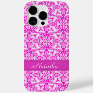 Tulip damask purple pink name  Case-Mate iPhone 14 pro max case