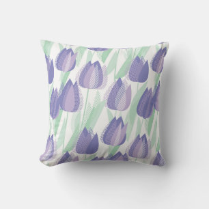 Tulip design: pale violet floral. cushion