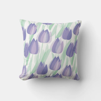 Tulip design: pale violet floral. cushion