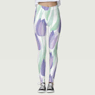 Tulip design: pale violet floral. leggings
