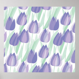 Tulip design: pale violet floral. poster