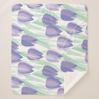 Tulip design: pale violet floral. sherpa blanket