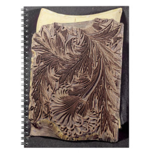 Tulip design printing block, 1875 (carved wood) notebook