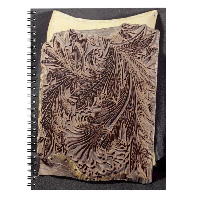 Tulip design printing block, 1875 (carved wood) notebook (Front)