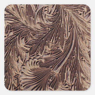 Tulip design printing block, 1875 (carved wood) square sticker