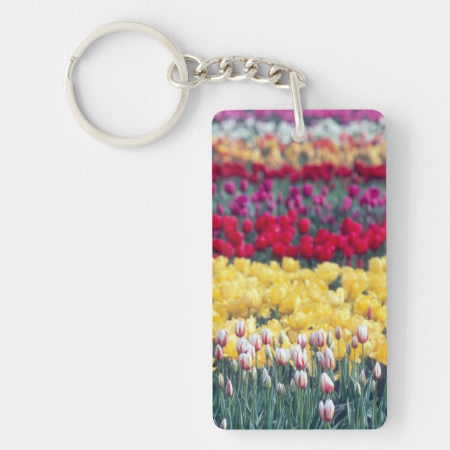 Tulip display garden in the Skagit valley, Key Ring (Front)