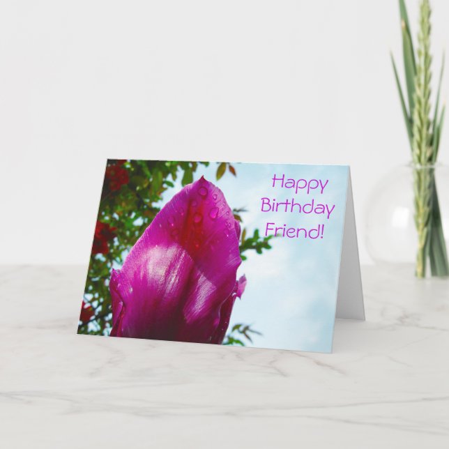 Tulip-Drops, Happy Birthday Card (Front)