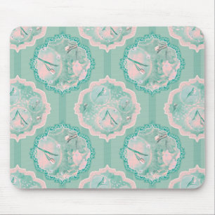 Tulip Fantasy Green and Pink Mouse Mat