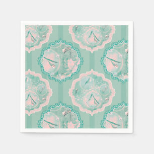Tulip Fantasy Green and Pink Napkin