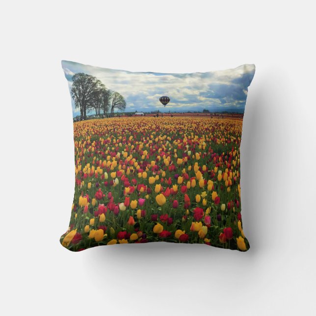 Tulip Farm in Oregon Cushion (Front)