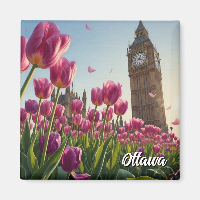Tulip Festival in Ottawa Canada Travel Magnet (Front)