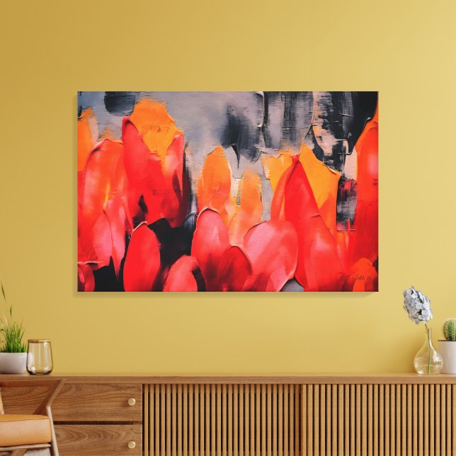 Tulip Field – Abstract Floral Intensity Canvas Print (Insitu(LivingRoom))