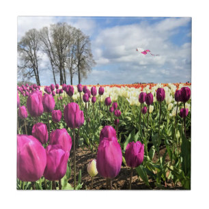 Tulip Field with Kite, Oregon Tile