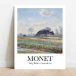 Tulip Fields at Sassenheim by Claude Monet Poster<br><div class="desc">This poster features a high-quality reproduction of Claude Monet’s landscape painting from 1886, titled Tulip Fields at Sassenheim. The painting shows a view of the colourful tulip fields near the town of Sassenheim, in the Netherlands, where Monet visited in 1886. The painting depicts rows of red, yellow, and purple flowers,...</div>