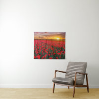 Tulip Fields at Sunset in the Netherlands