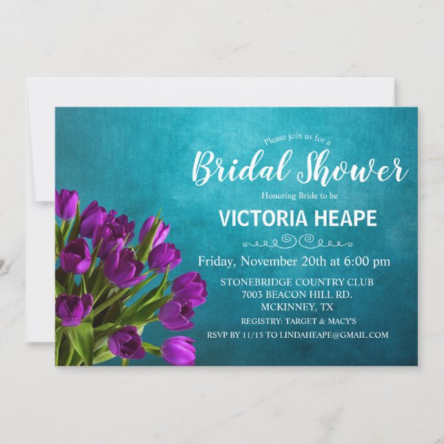 Tulip Floral Bridal Shower Invitation (Front)