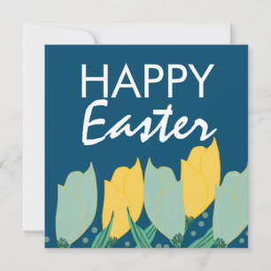 Tulip Floral Happy Easter Hand Drawn Botanical Card
