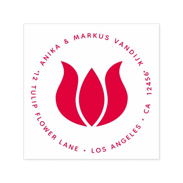 Tulip Flower Blossom Holland Dutch Floral Self-inking Stamp (Design)