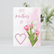 Tulip Flower Bouquet Happy Mother's day Card