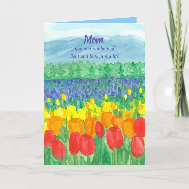 Tulip Flower Fields Happy Mother's Day Card (Front)