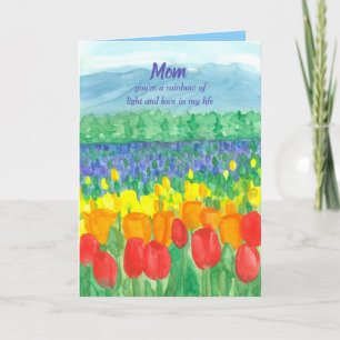 Tulip Flower Fields Happy Mother's Day Card