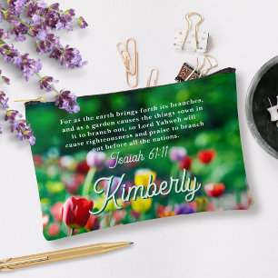 Tulip Flower Garden Bible Scripture Personalised Accessory Pouch