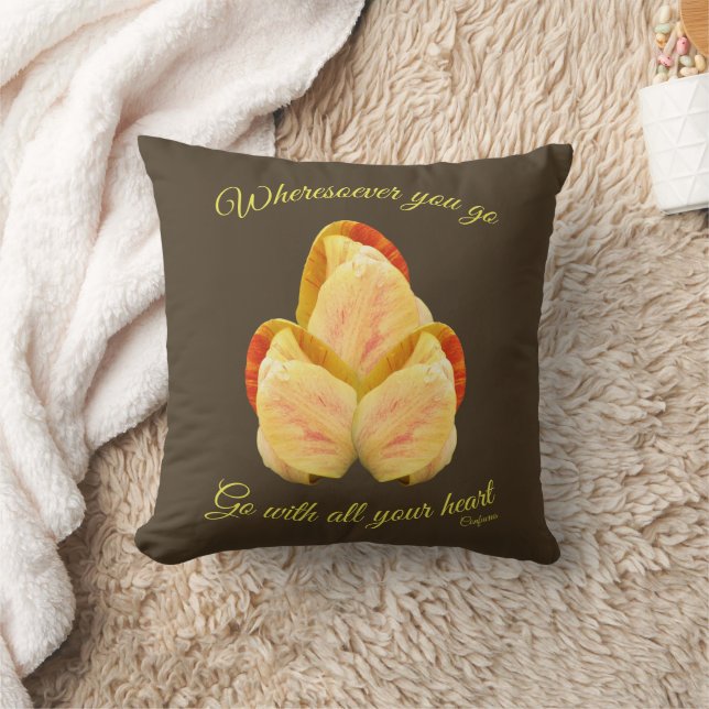 Tulip Flower Go With Your Heart Inspirational   Cushion (Blanket)