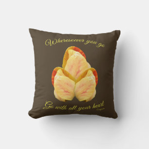 Tulip Flower Go With Your Heart Inspirational   Cushion