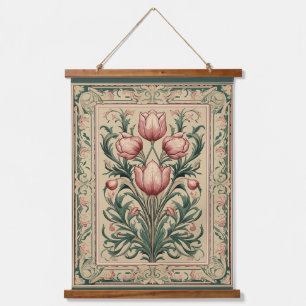 Tulip Flower Mediaeval Hanging Tapestry