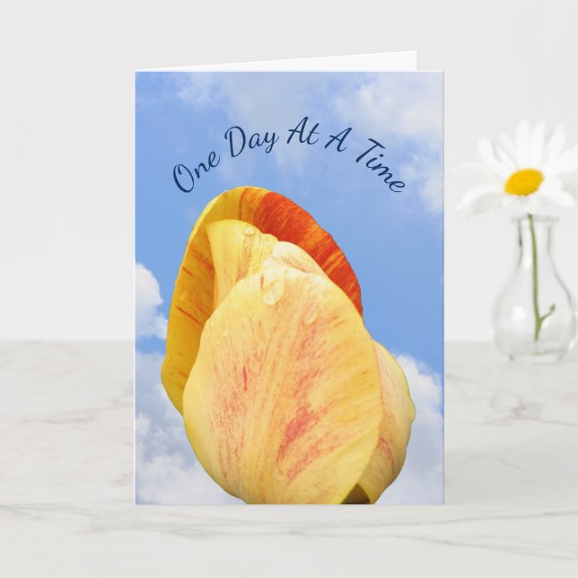Tulip Flower One Day At A Time Inspirational  Card (Small Plant)