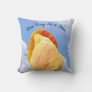 Tulip Flower One Day At A Time Inspirational       Cushion