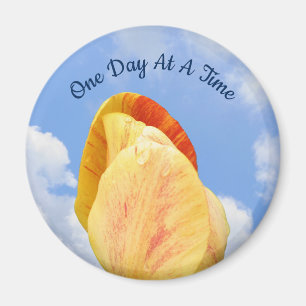 Tulip Flower One Day At A Time Inspirational       Magnet