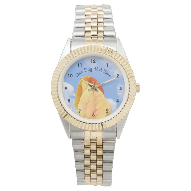 Tulip Flower One Day At A Time Inspirational    Watch (Front)