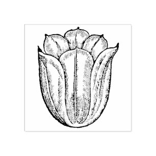 Tulip Flower Red Floral Botanical Holland Rubber Stamp